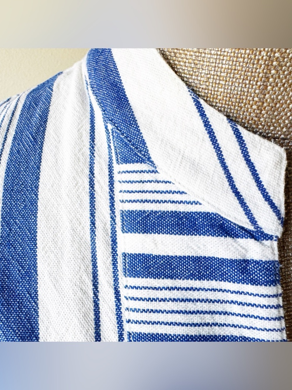 A.P.C. Beachy Blue and White Striped Long Sleeve Top - Picture 10 of 14